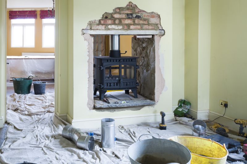 Stone Hearth Installation